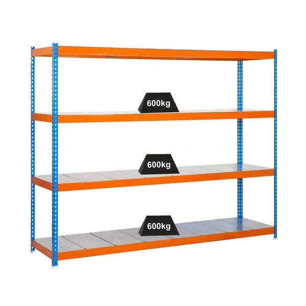 PROREGAL Schwerlastregal Metal Beast Four HxBxT 200 x 150 x 45 cm Fachlast 600 kg Blau-Orange