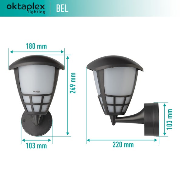 Außenleuchte Oktaplex Bel anthrazit E27 Lichtfarbe wechselbar IP54 Wandlaterne Außenwandleuchte 230V