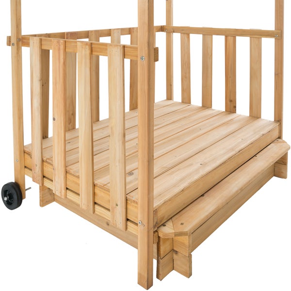 Sandkasten tectake Gretchen 106 x 105 x 137 cm aus Holz rot