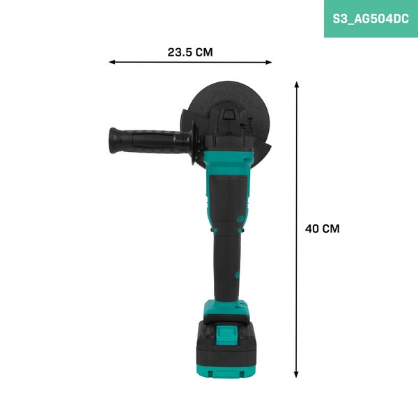Akku Winkelschleifer – 20V – Ø125 mm – Inklusive 4,0Ah-Akku & Schnellladegerät – Inklusive Seitengriff und Werkzeugtasche