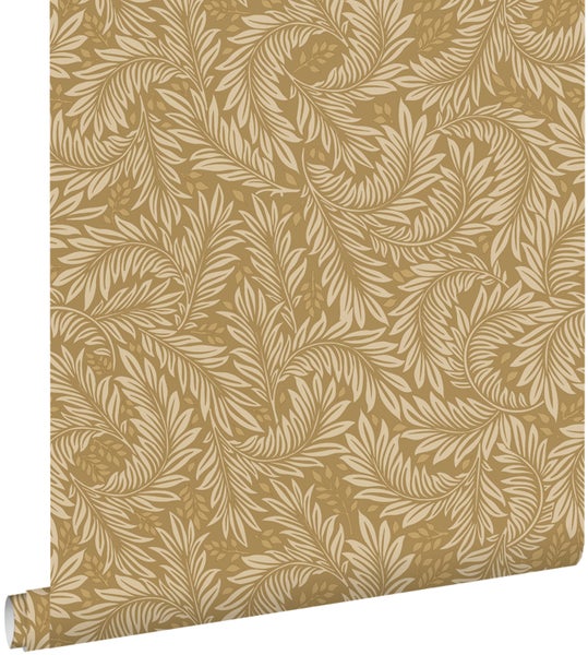 ESTAhome Tapete Blätter Ockergelb - 50 x 900 cm - 131145
