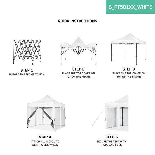 VONROC Pavillon 3x3m wasserdicht stabil - Partyzelt EasyUp System [3Min Aufbau] Popup Faltpavillon modular erweiterbar als Festival Zelt, Gartenpavillon