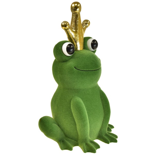 Dekofigur Froschkönig mit goldener Krone