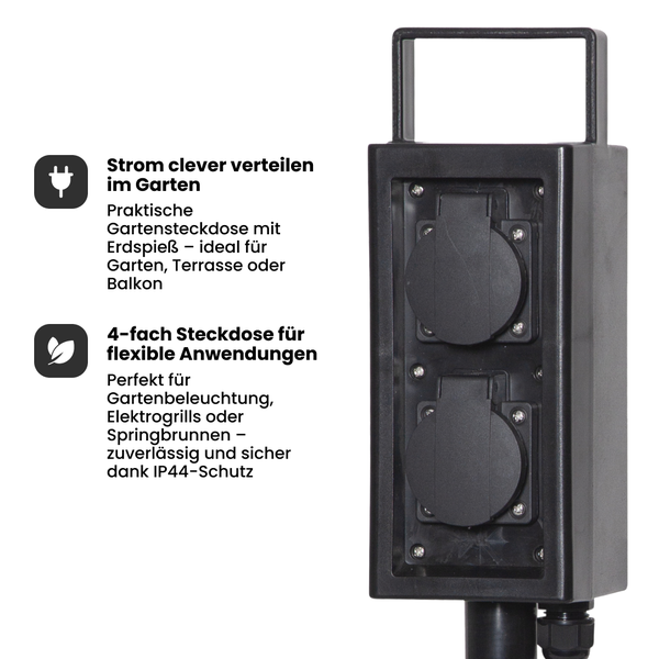 Gartensteckdose mit zwei Steckplätzen für den Außenbereich