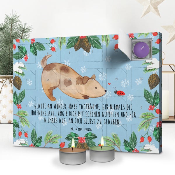 Mr. & Mrs. Panda Duftkerzen Adventskalender Hund Marienkäfer - Blau Pastell