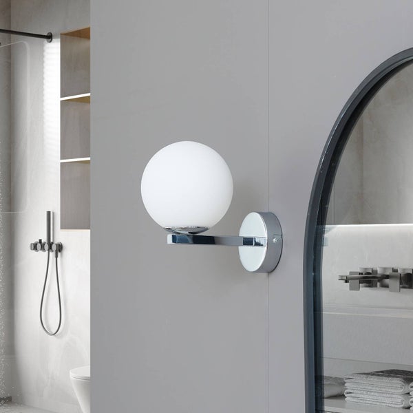 Lucande Wandleuchte, Wandlampe Bad Bidolo (spritzwassergeschützt in Chrom aus Metall (1 flammig G9) - Wandleuchten Spiegelleuchte Badezimmer Wandbeleuchtung Badezimmerleuchte