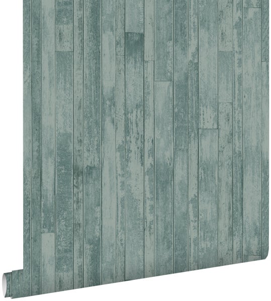 ESTAhome Tapete Holz-Optik Graugrün - 53 cm x 10.05 m - 128840