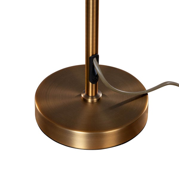 Tischleuchte Bronze mit taupefarbenem Samt-Schirm 35cm - Parte
