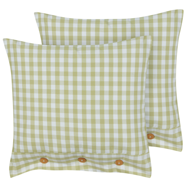 Dekokissen 2er Set TALYA 45 x 45 cm Olivgrün Kariertes Muster