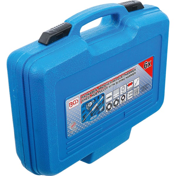 Radnaben Abzieher Set mit Gleithammer in blauem Werkzeugkoffer