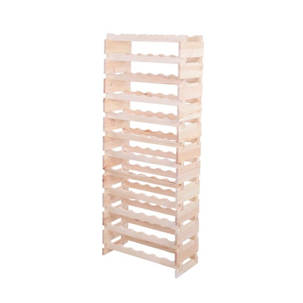 Weinregal VINOTECA FLEX PRO HxBxT 163x65x28cm 72 Flaschen auf 12 Ebenen Massives Kiefernholz Natur unbehandelt