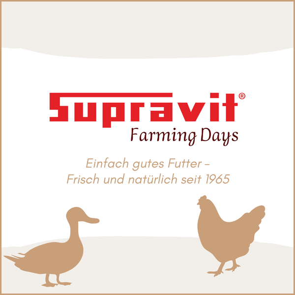 Supravit Farming Days Logo mit Enten- und Hühnersilhouette