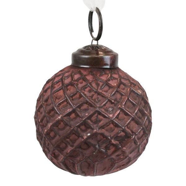 Dekorative Weihnachtskugel mit Rautenmuster zum Aufhängen