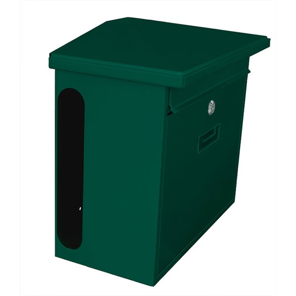 PROREGAL Wandbriefkasten Zamoran Aus Verzinktem Stahl Mit Namensschild HxBxT 34,5 x 39,2 x 20,5 cm Einwurföffnung 32 x 2 cm Grün