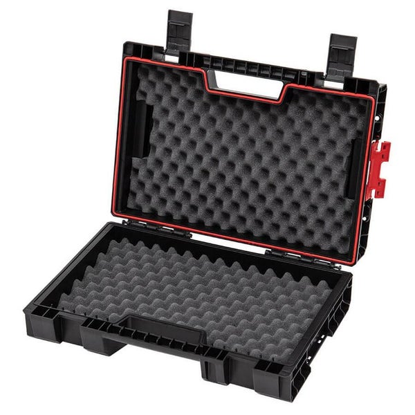 PROREGAL QBRICK Werkzeugkasten Pro Toolbox HxBxT 32 x 45 x 13 cm 11 Liter Mit Deck & Teleskopgriffe Mit Klemmverschlüsse Metall Schwarz