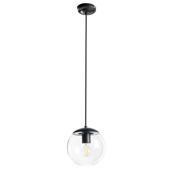 Moderne Pendelleuchte mit einer Glaskugel und einer E27 Fassung zur Deckenmontage
