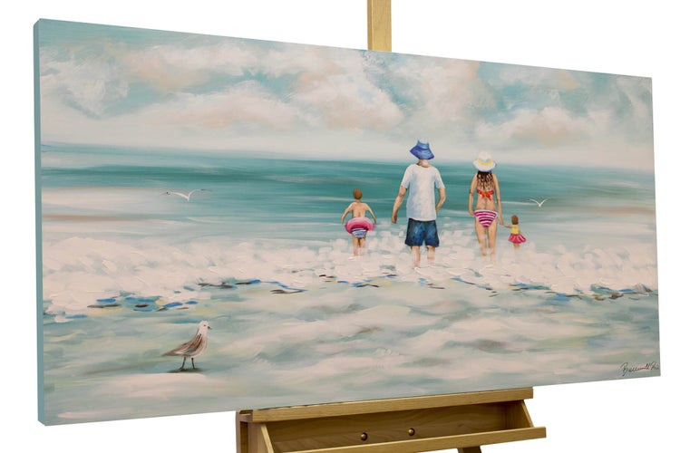 Handgemaltes Gemälde Acrylfarbe 120x60cm Blau