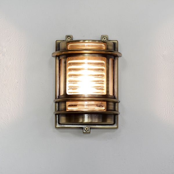 Bronzefarbene Wandleuchte mit Käfig