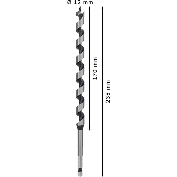 Holzbohrer beim Bohren in ein Holzstück