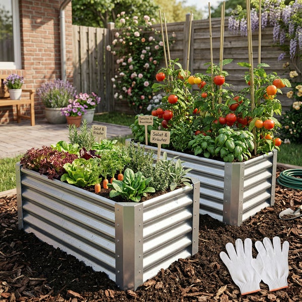 Quadratischer Klapptisch in Holzoptik, 74 Zentimeter hoch, 61 Zentimeter breit, 56 Zentimeter tief, Tischplatte 2,5 Zentimeter dick.