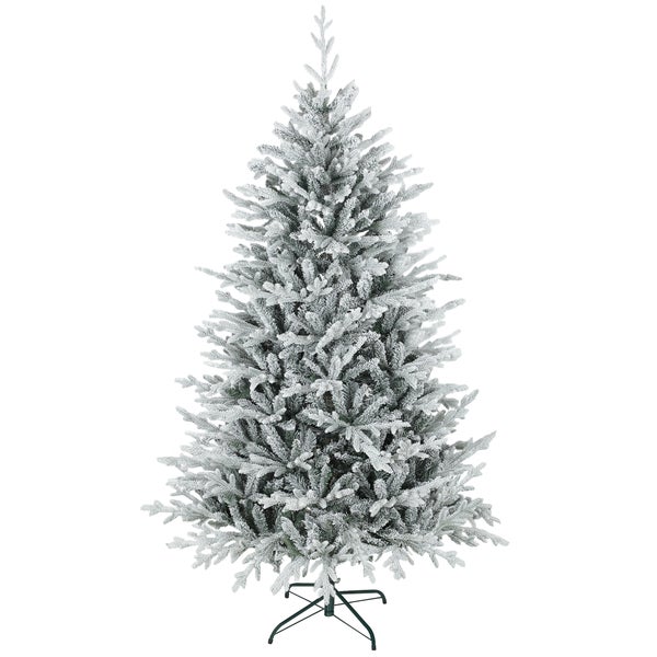 Künstlicher Weihnachtsbaum, schneebedeckt, mit Metallständer.