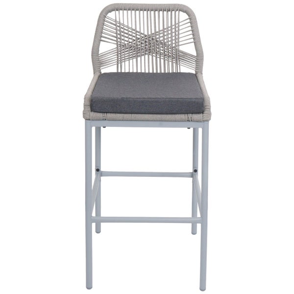 Barstuhl mit gewebter Rückenlehne und Sitzkissen