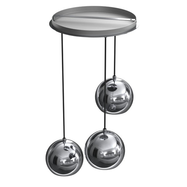 Hängeleuchte mit drei Metallkugeln