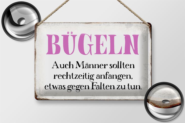 Blechschild Spruch 30x20cm Bügeln auch Männer sollten