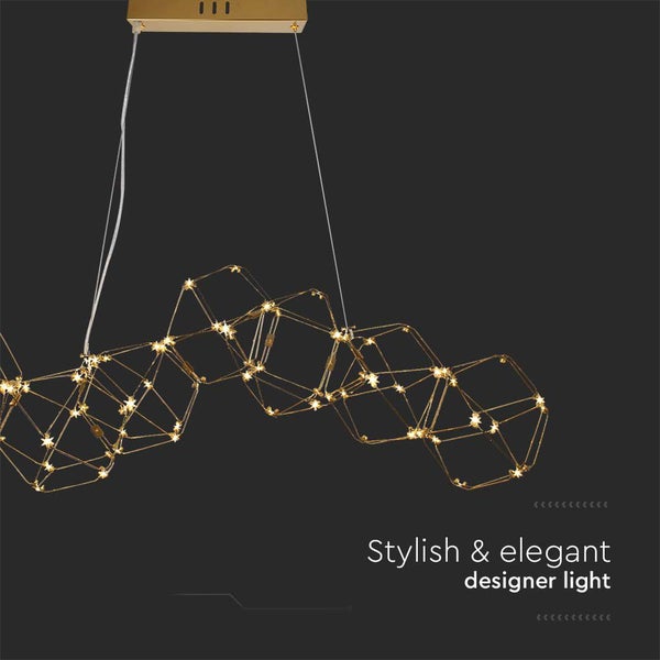 Dekorative Hängeleuchte mit geometrischem Design für den Innenbereich.
