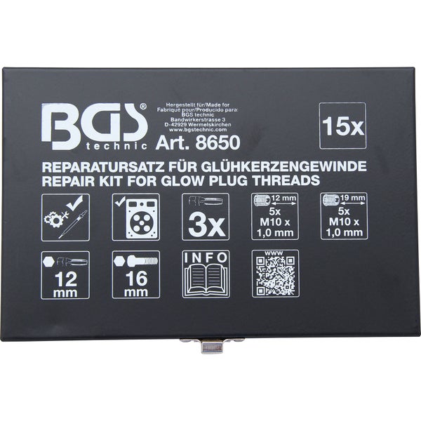 BGS Reparatursatz für Glühkerzengewinde M10 x 1,0 - 8650