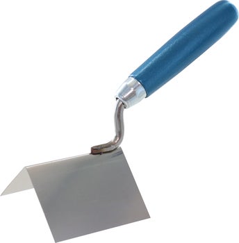 Eckkelle aus Stahl mit Holzgriff zum Glätten von Innenecken