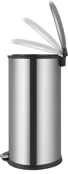 PROREGAL Ellipsenförmiger Treteimer Aus Gebürstetem Edelstahl 30 Liter HxBxT 65,3 x 32,5 x 35,6 cm Silber
