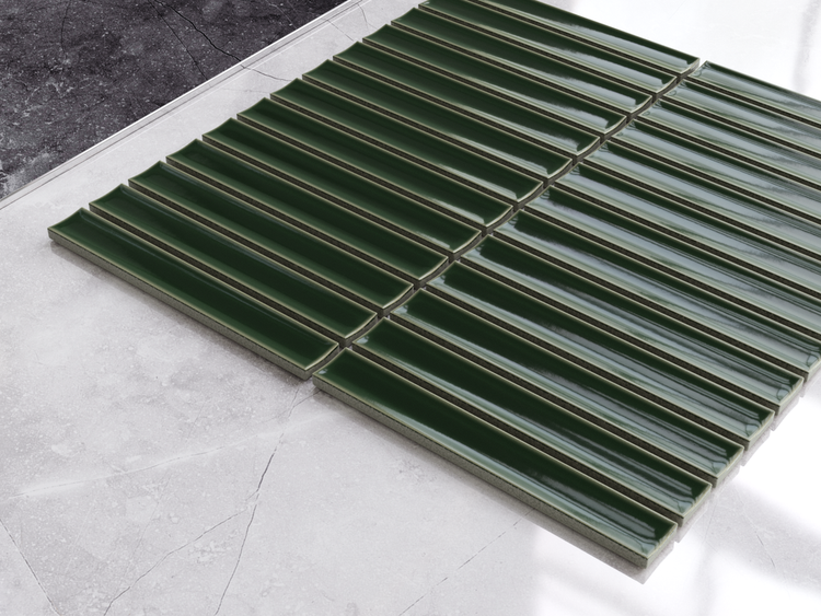 Keramikmosaik auf Netz für Bad oder Küche 29.5cm x 29cm - Emerald Piano