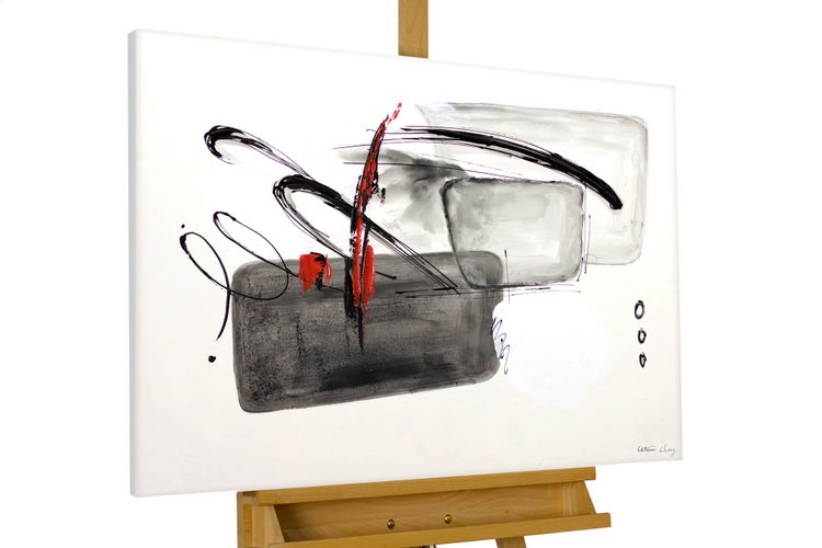 Handgemaltes Gemälde Acrylfarbe 100x75cm Grau