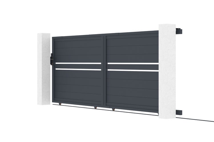 Schiebetor 4m CIMONE H.140 graues Aluminium