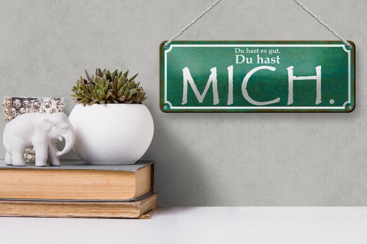 Blechschild Spruch 27x10cm Du hast es gut Du hast MICH Dekoration