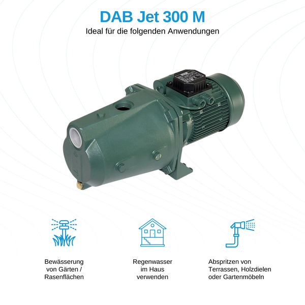 DAB Jet 300 M Gartenpumpe für Bewässerung, Regenwassernutzung und Reinigung
