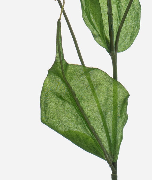 Künstliche Gloriosa Prachtlilie mit orangegelben Blüten, grünen Blättern und Knospen.