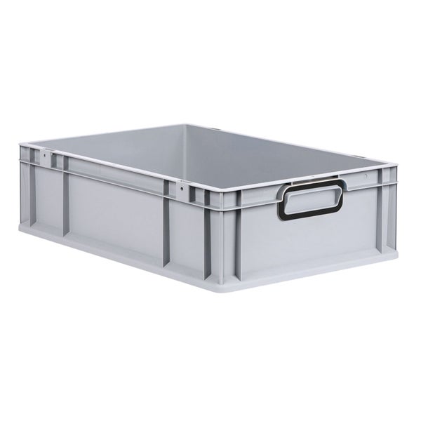 Eurobox NextGen Color, HxBxT 17x40x60cm, 34 Liter, Griffe schwarz geschlossen, Grau, Eurobehälter, Transportbox, Transportbehälter, Stapelbehälter