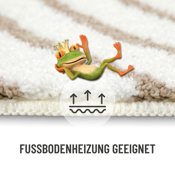 Badteppich Weiß Beige Hilda WECONhome Basics 70x120 cm