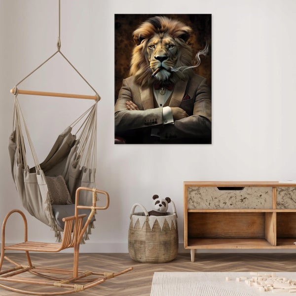 Leinwandbild Abstrakt Motivation Löwe Modern Bilder Wohnzimmer 60X40 cm