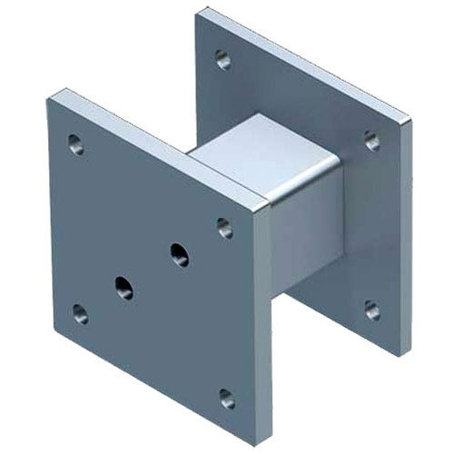 Metallpfostenhalterung mit quadratischer Basis und Befestigungslöchern