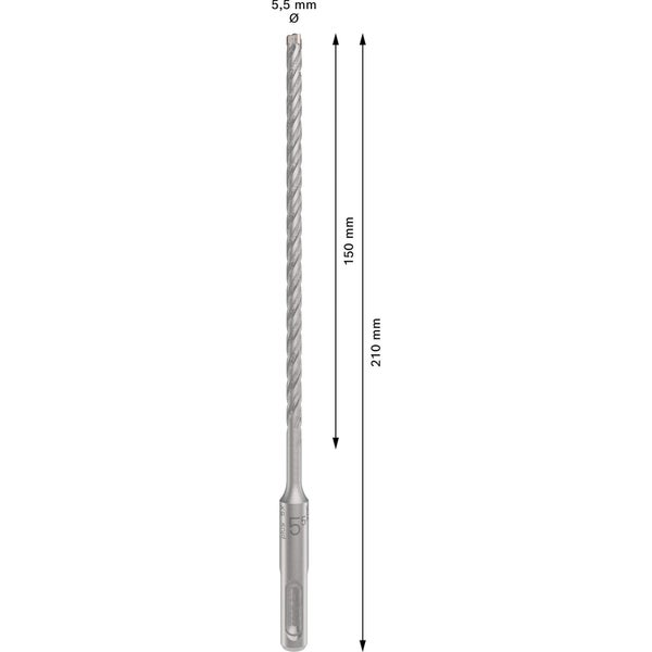 Bohrer mit einer Länge von 210 mm und einem Durchmesser von 5,5 mm