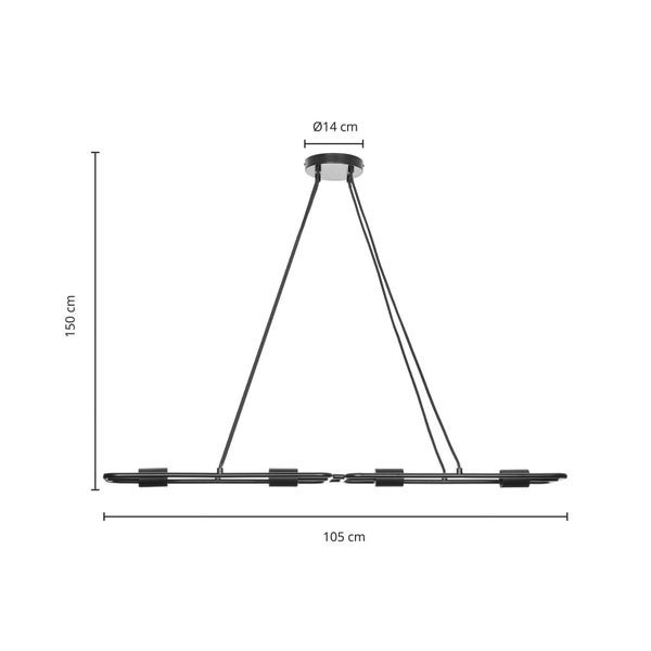 Lucande Pendelleuchte Tornike (Design, Modern) in Schwarz aus Metall (4 flammig E27) - Design-Hängeleuchte Esstischlampe Hängelampe Hängeleuchte Wohnzimmerleuchte