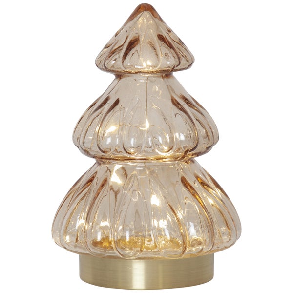 Dekorative Glasbaumlampe mit Metallsockel