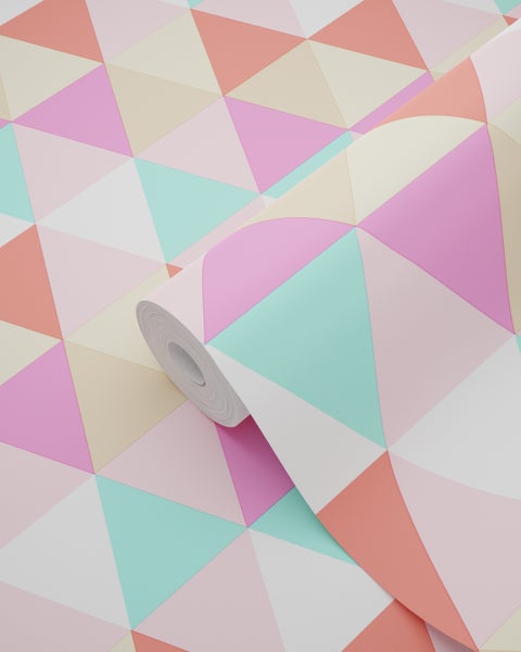 Tapetenrolle mit geometrischem Dreiecksmuster