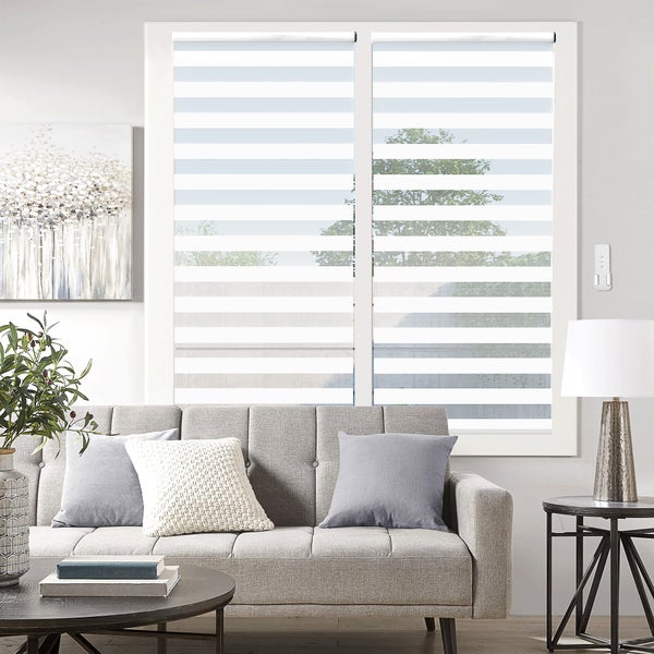 HOMCOM, Elektrischer Rollo, Fensterrollo mit Fernbedienung, 90L x 7B x 180H cm, Polyester, Weiß