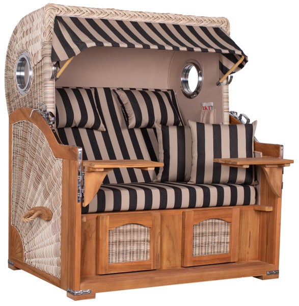 Strandkorb Rantum Grande Teak PE shell Dessin 581