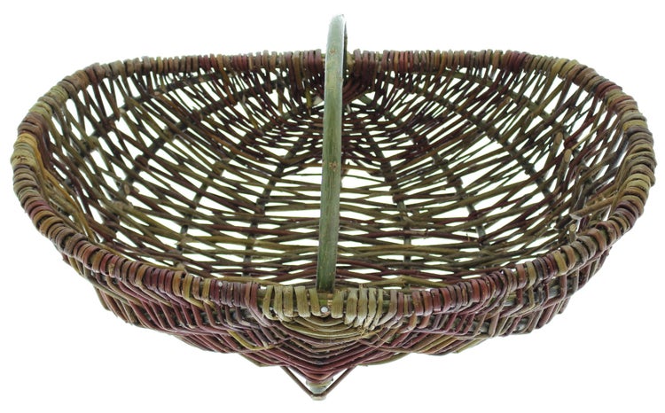 FRANK FLECHTWAREN | Korb Holzbügel, mittel, WEIDE, 46 x 27 x 20 cm, GH 25 cm