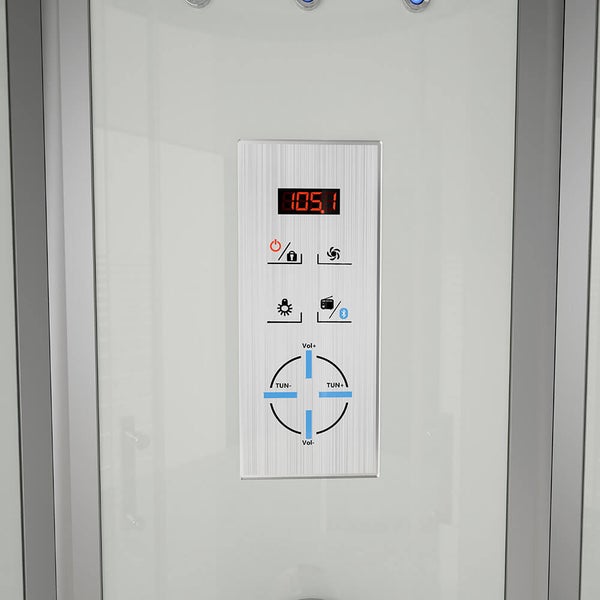 Home Deluxe - Komplettdusche White Pearl PEARL - Maße 100 x 100 cm - inkl. Regendusche, Radio und Zubehör I Fertigdusche, Dusche, Duschtempel